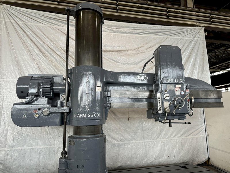 8&#039; X 22&quot; CARLTON NATCO 5A RADIAL ARM DRILL. STOCK # 0893524