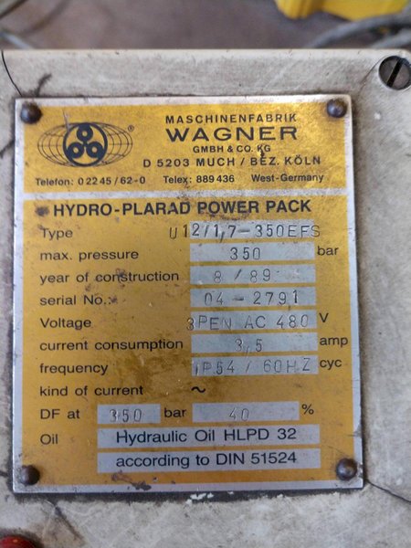 WAGNER HYDRAULIC POWER WRENCH: STOCK 13692