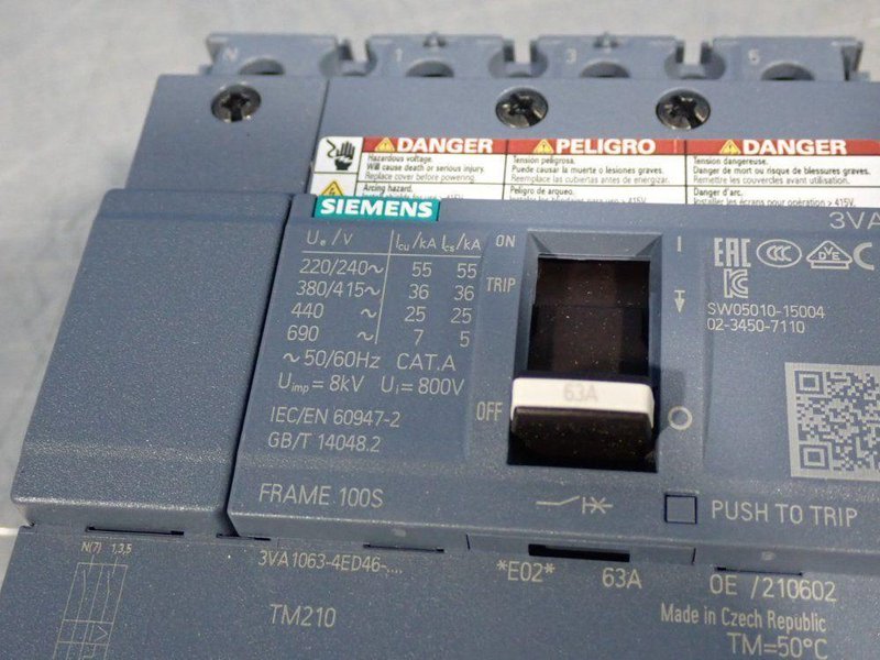 Siemens Circuit Breaker - 3va1063-4ed46-0aa0