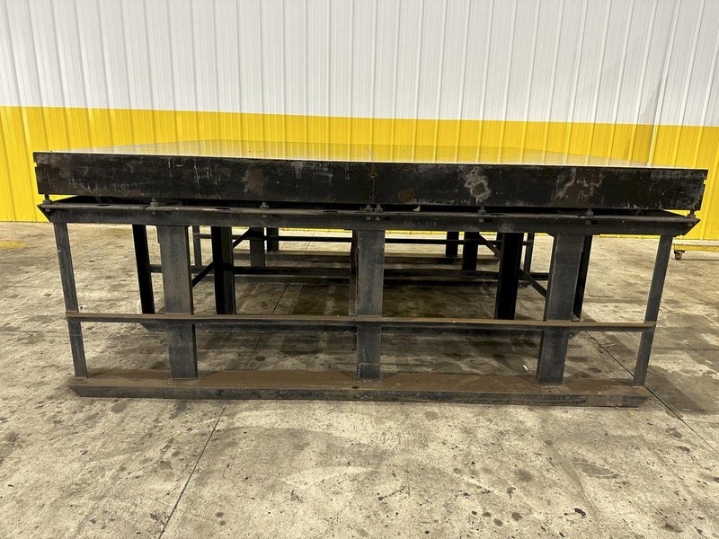 96&quot; X 96&quot; STEEL LAYOUT TABLE / PLATE ON HEAVY DUTY STORAGE RACK BASE: STOCK #11026
