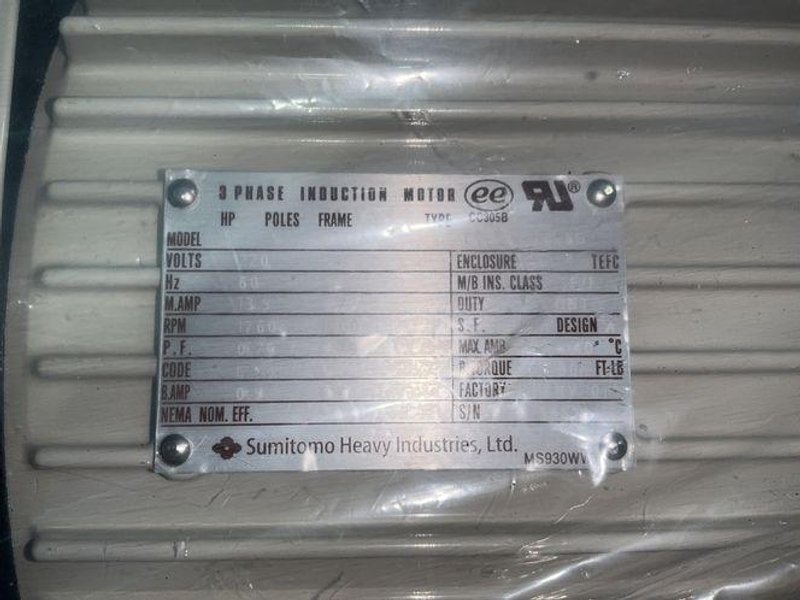SUMITOMO HEAVY INDUSTRIES, INC. 5 HP GEAR DRIVE  -  RNYM5-1633-B-25