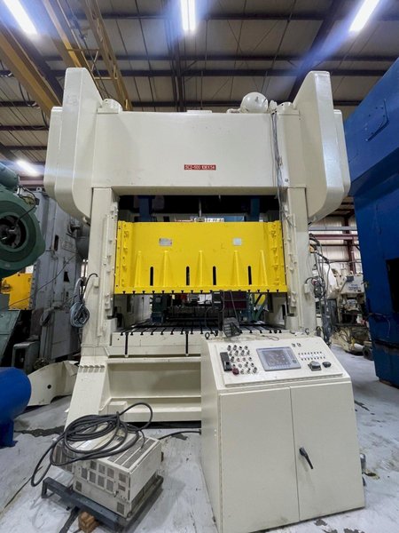 500 ton Bliss SC2-500-108-54 Used Straight Side Mechanical Metal Stamping "Link Drive" Press, Year New 1989, Rebuild is Complete and Ready To Ship!
