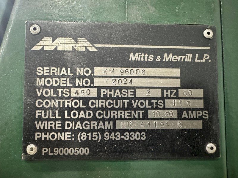 2&quot; x 24&quot; MITTS &amp; MERRILL MODEL #K2024 HYDRAULIC KEYSEATER, NEW 1996: STOCK #22076