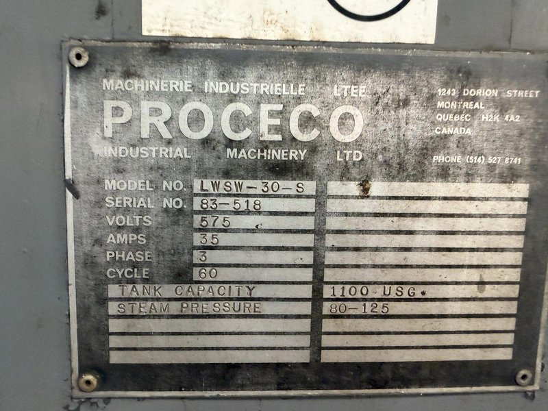 PROCECO LWSW030-S TOP LOAD WASHER. STOCK # 0980626