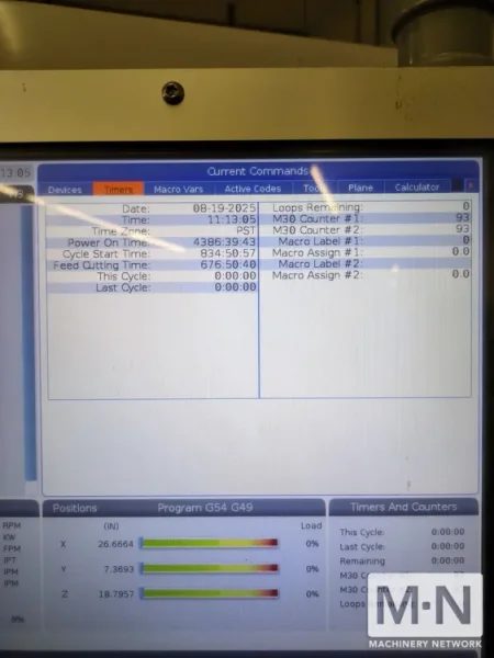 HAAS VF-4 CNC Vertical Machining Center, 2018 w/ 4th Axis Rotary Table