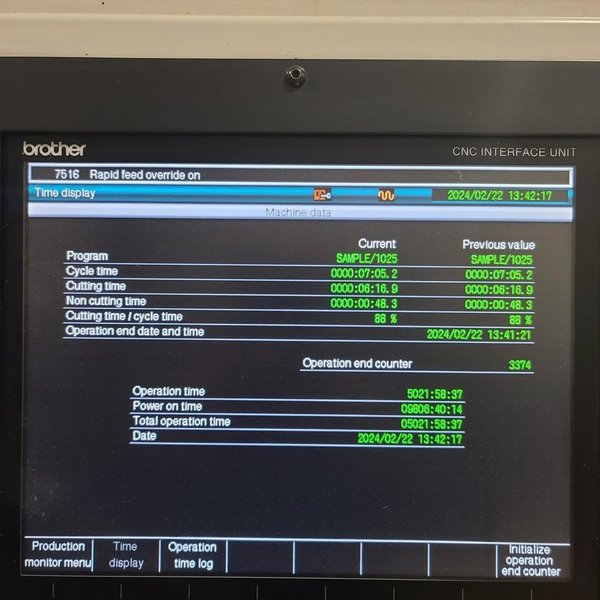 Brother Speedio S1000X1 VMC, 2018 – Probe, TSC