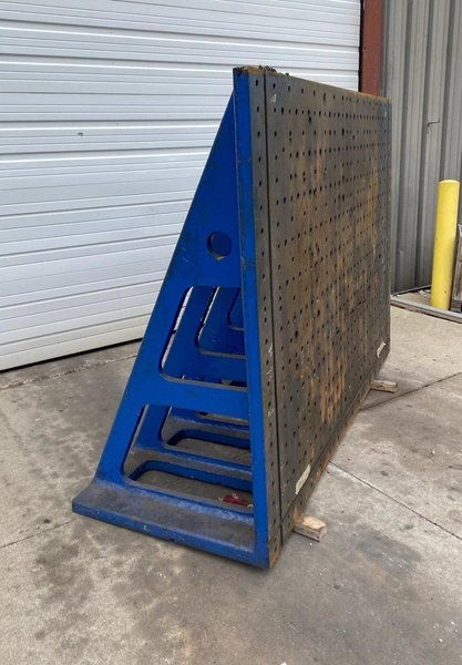 84" x 72" HEAVY DUTY ANGLE PLATE WITH DRILLED &amp; TAPPED HOLESE: STOCK #14746