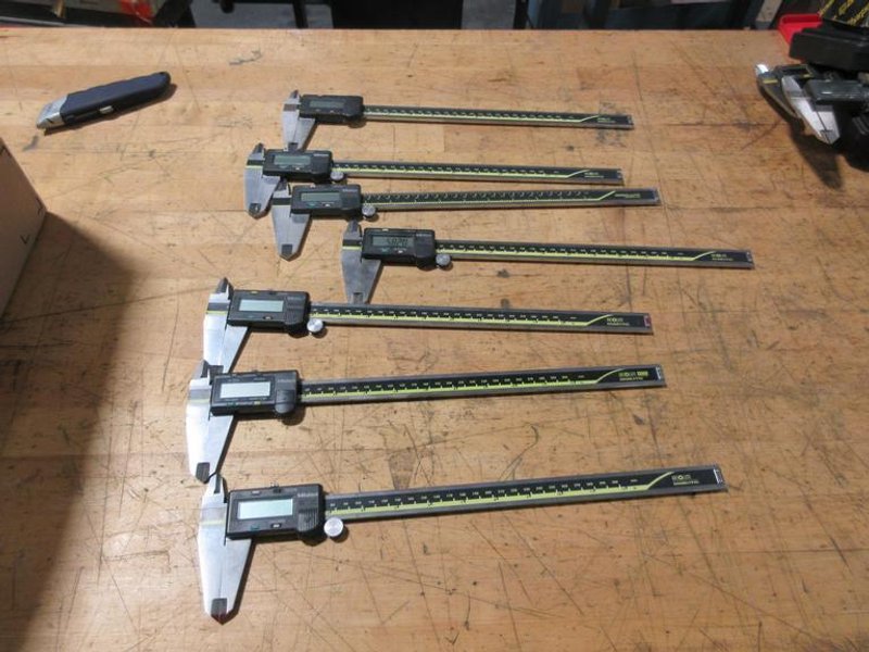 Mitutoyo 12" Digital Calipers (7pcs) ** Uknown Working Order or Accuracy **- Auction Item