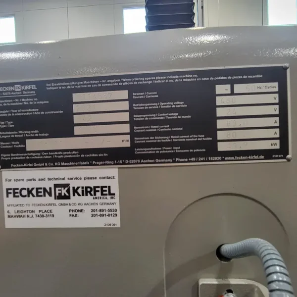 2021 Fecken &amp; Kirfel H42A Horizontal Bandknife Splitting Machine