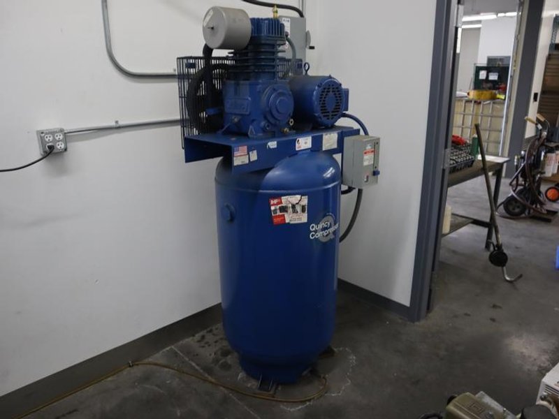 Quincy QT-7.5 Air Compressor, 7.5 HP, 80 Gallon Vertical Air Tank- Auction Item