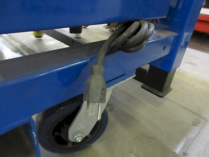 Built MB 1200 5' X 3' Portable Electric Lift Table w Fork Slots w Removable Top- Auction Item