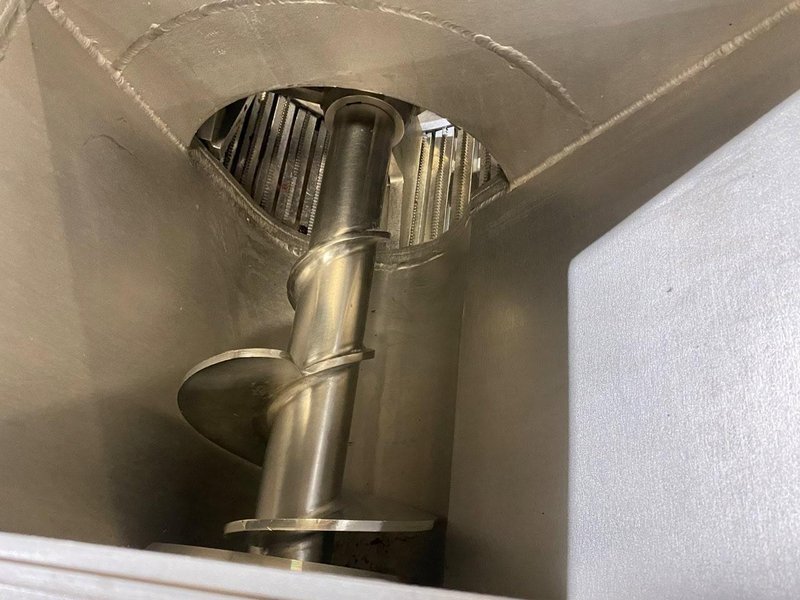 Bucher Unipektin C25 Fruit &amp; Fiber Mill – Stainless Rotary Cutter with Auger Feed, Motor Drive, and Discharge Box