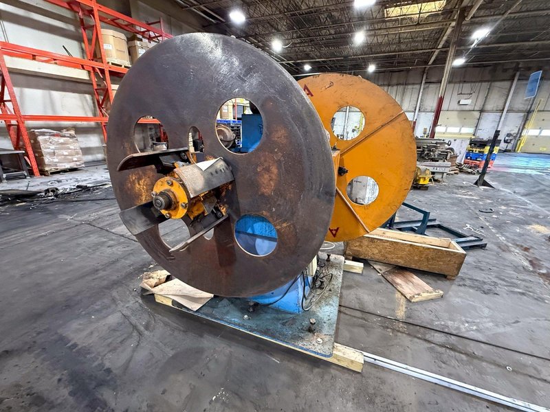 10,000 LBS FMS (FREEDOM MILL SYSTEMS) MODEL #UCD-550 DOUBLE END UNCOILER / COIL REEL: YOBRO #24900