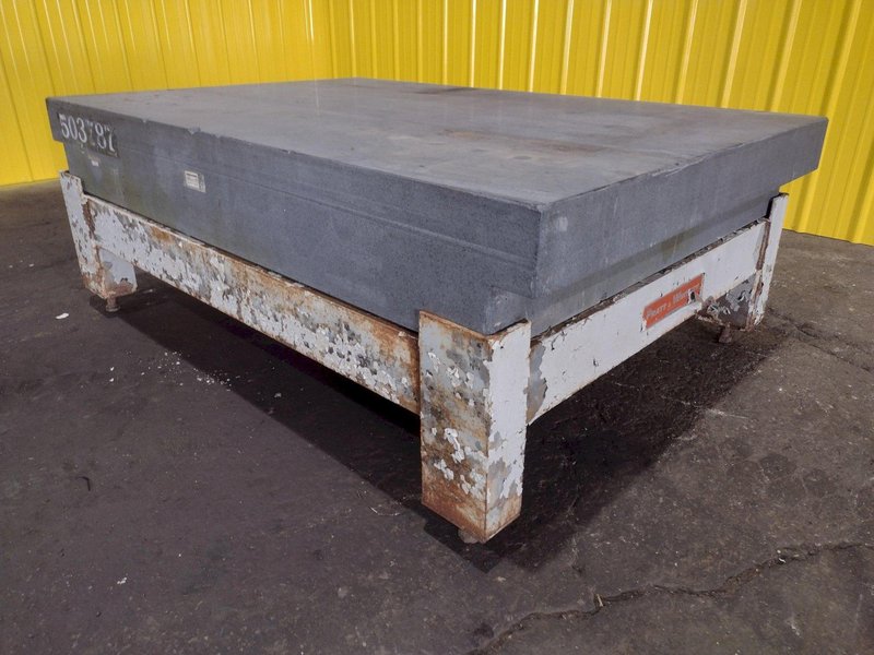 6&#039; X 4&#039; X 5&quot; COLLINS MICROFLAT GRANITE INSPECTION SURFACE PLATE AND TABLE STAND: STOCK #19004