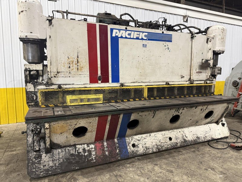 14' x 1/2" PACIFIC MODEL #500R HYDRAULIC POWER SHEAR WITH BACK GAUGE: STOCK #22940