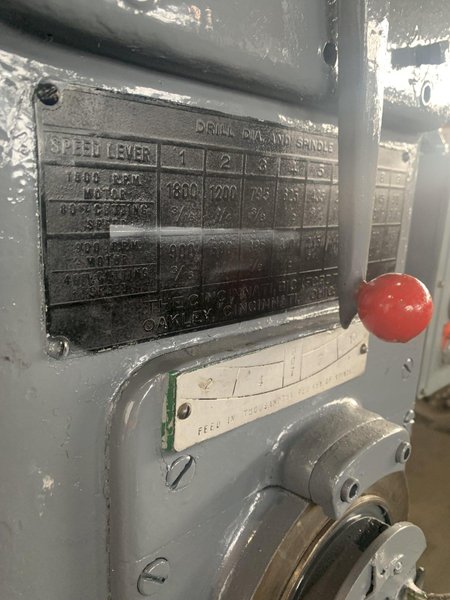 4&#039; X 9&quot; CINCINNATI-BICKFORD RADIAL ARM DRILL.STOCK # 0311023