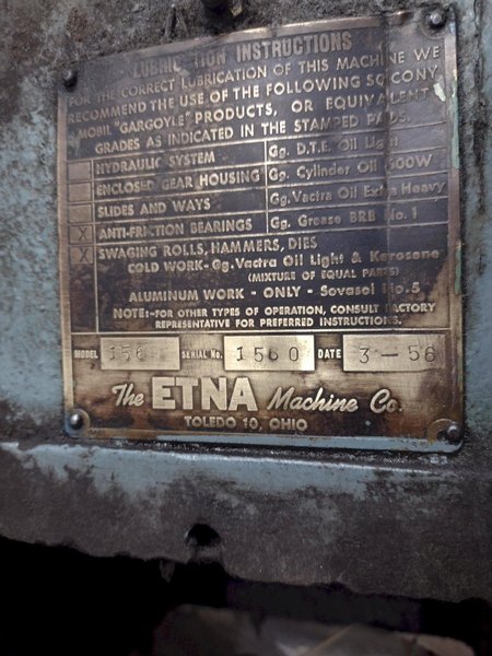 ETNA MODEL 156 SWAGER FRAME: STOCK #22787