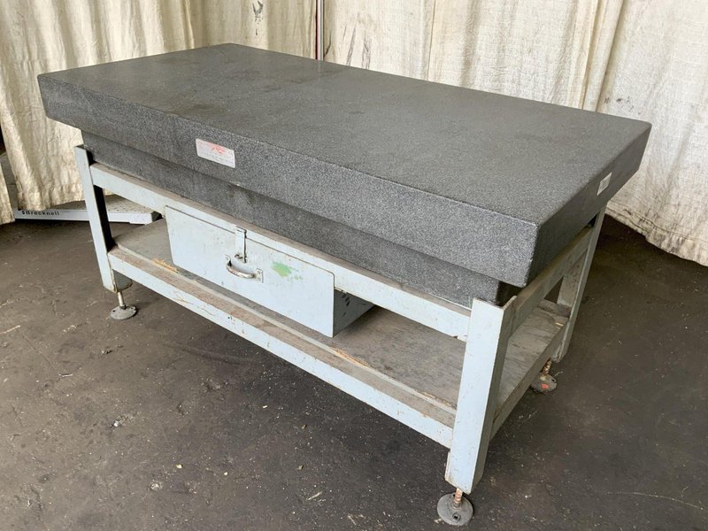 36" X 72" PRATT AND WHITNEY BLACK GRANITE SURFACE PLATE W/ STAND: STOCK #81387