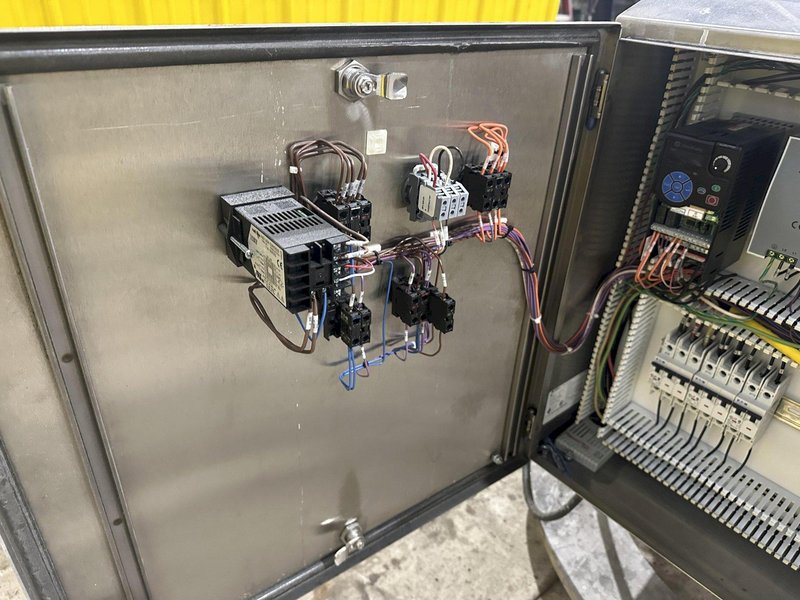 50 GALLON X 2 HP FELDMEIER STAINLESS STEEL HEATED TANK WITH AGITATION: STOCK #22121