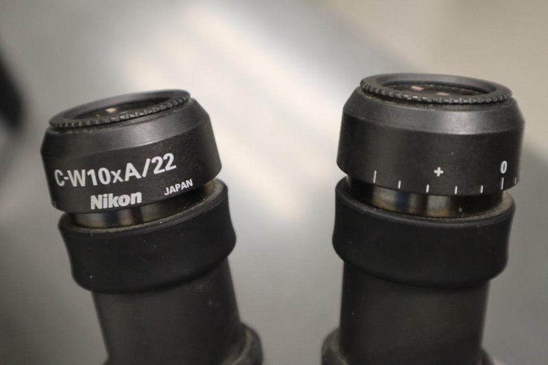 Nikon SMZ645 Stereo Zoom Microscope with Light Ring, .8-5X Zoom, 10X Eyepiece Lenses- Auction Item