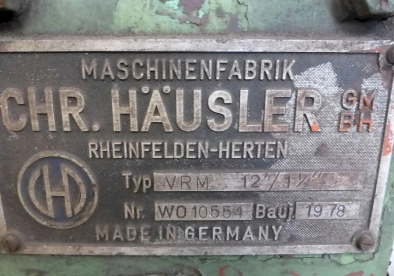 HAUSLER VRM 12/3 HYDRAULIC PLATE BENDING ROLLS