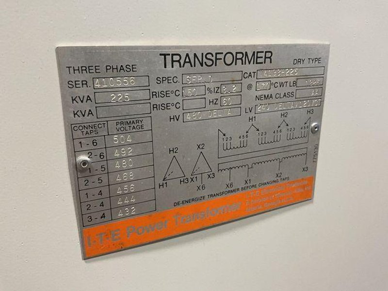 I-T-E ELECTRICAL PRODUCTS 225 KVA TRANSFORMER   -  T4193H225