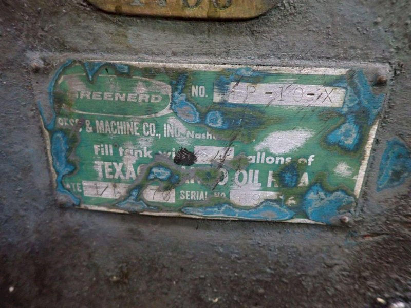 GREENERD HP-10-X HYDRAULIC PRESS: YOBRO #24266
