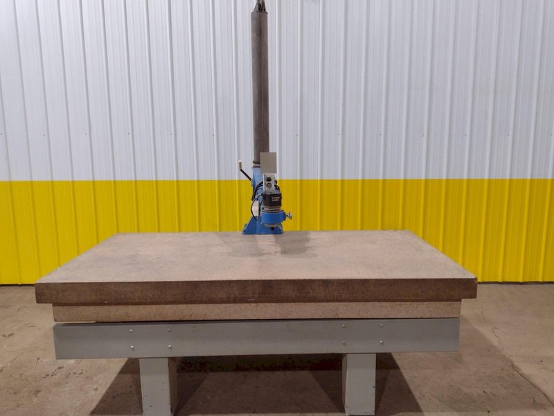 PORTER-CABLE ROUTER W/ HD GUIDE ARM ON 8&#039; X 4&#039; X 10&quot; STARRETT CRYSTAL PINK GRANITE SURFACE PLATE: STOCK #19044