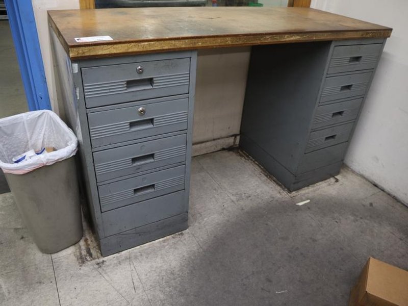 Wooden Top Work Bench with 8 Drawers- Auction Item