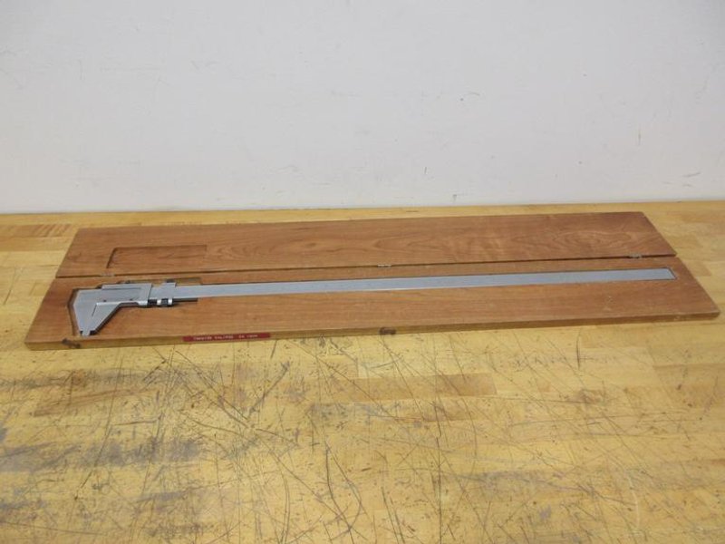 Scherr Tumico 36" Verneer Caliper in Wood Case, 1/1000" on Front, 1/50th mm on Barck Side- Auction Item