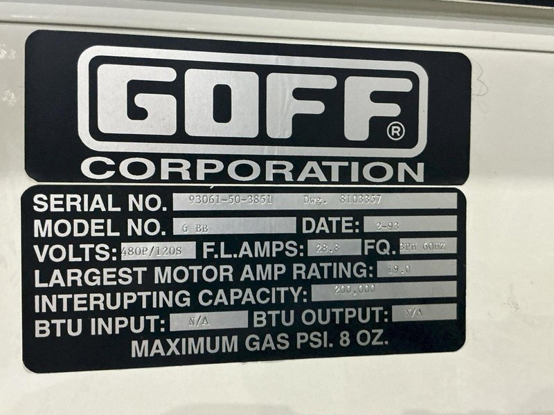 6 CU FT GOFF MODEL #6BB RUBBER BELT TUMBLE TYPE BLAST MACHINE: YOBRO #25035