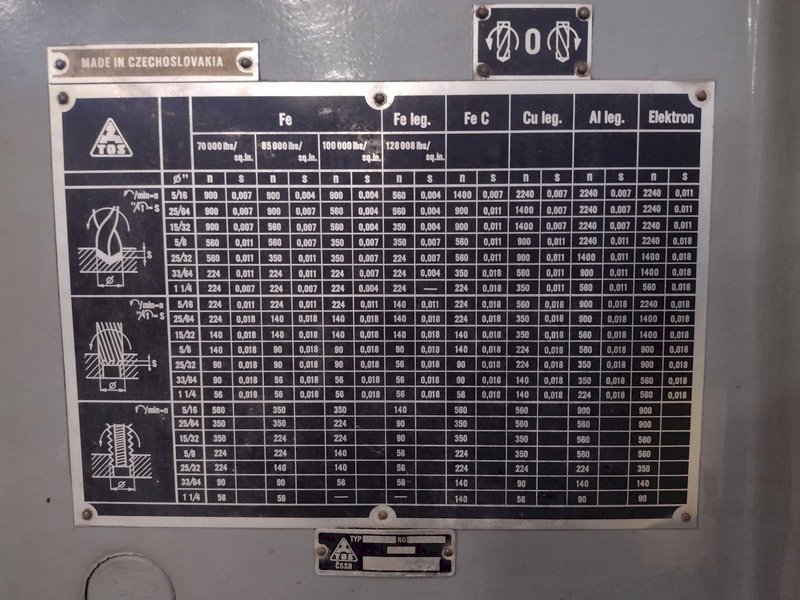 24" TOS MODEL #VS32 GEARED HEAD DRILL PRESS WITH POWER DOWNFEED: STOCK 17363