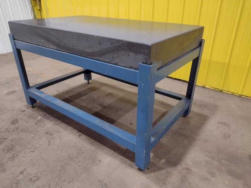 60&quot; X 36&quot; X 6.25&quot; THICK BLACK GRANITE INSPECTION TABLE W/ STAND: STOCK #19633
