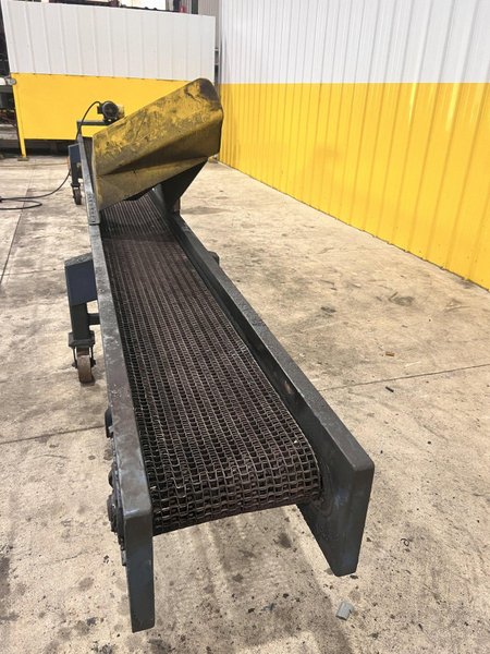 16&#039; LONG X 12&quot; WIDE METAL BELT PARTS TRANSFER CONVEYOR: STOCK #21669