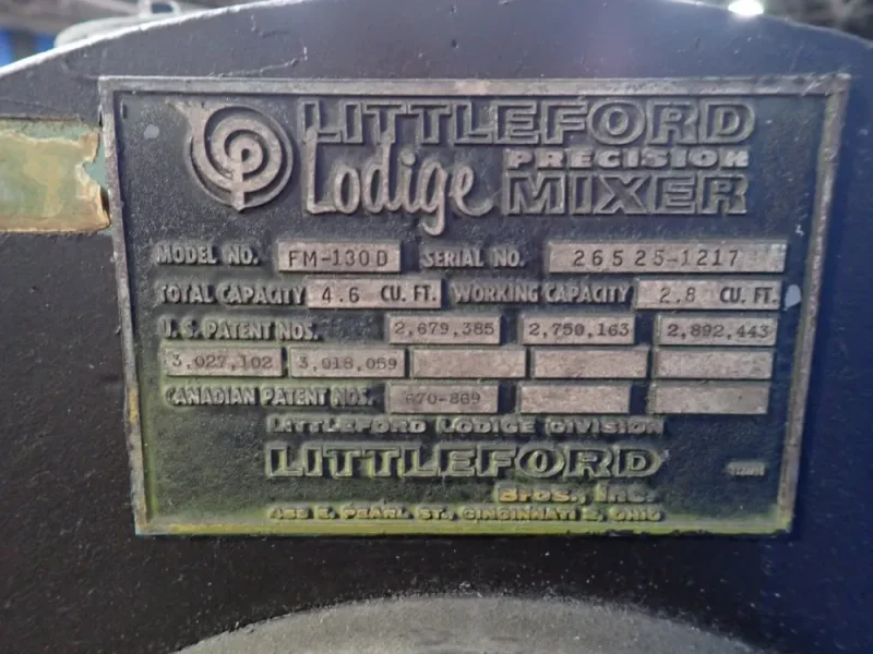 LITTLEFORD LODGIE 4.6 CU FT PRECISION MIXER  -  FM-130D