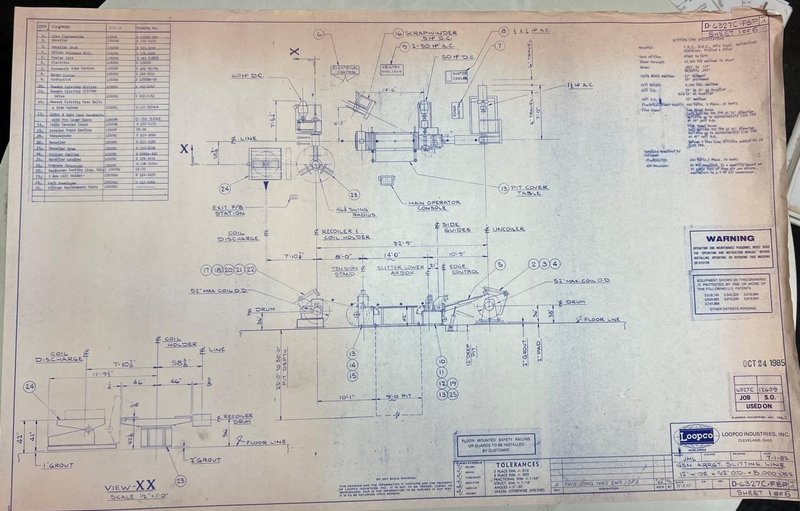12" x 4.00" x 8,000# Loopco Slitting Line