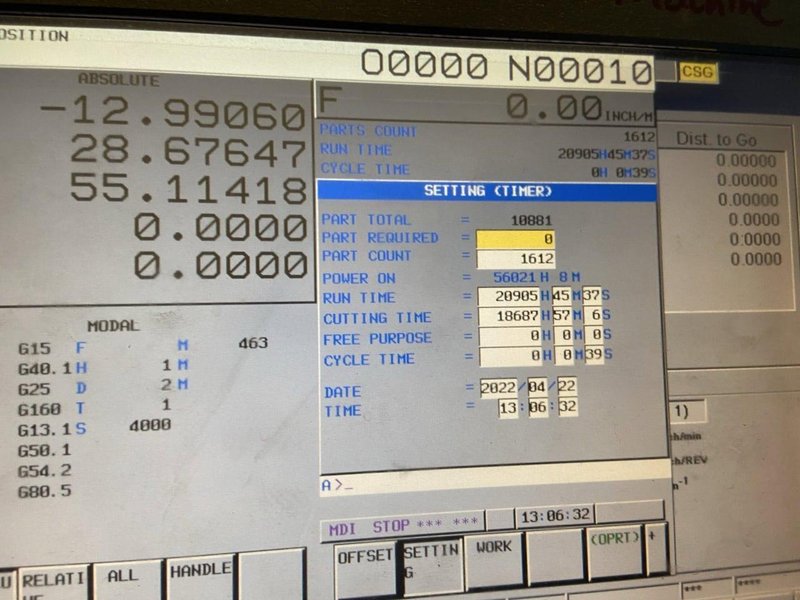 Makino MCC2013-VG 6-Axis HMC, 2016