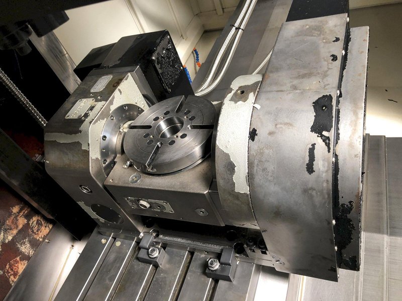 Akira Seiki SV1050 CNC 5-Axis Super Vertical Machining Center 2019 Chip Conveyor, With Detron GFA210 5-Axis Tilting Rotary Table