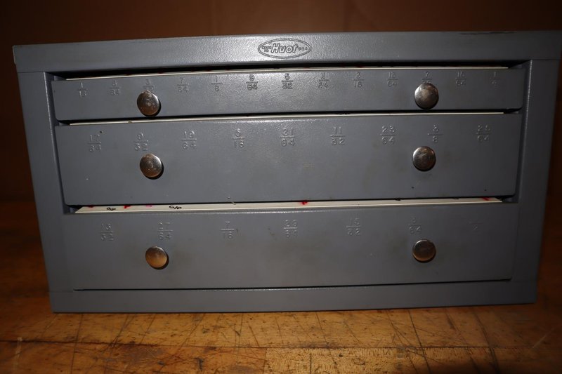 Huot 3-Drawer 1/16 - 1/2 Fractional Jobber Drill Index- Auction Item