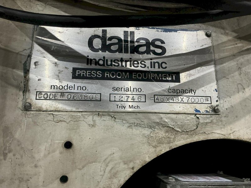 7,000 LBS X 48" DALLAS SINGLE END MOTORIZED UNCOILER COIL REEL: YOBRO #26129