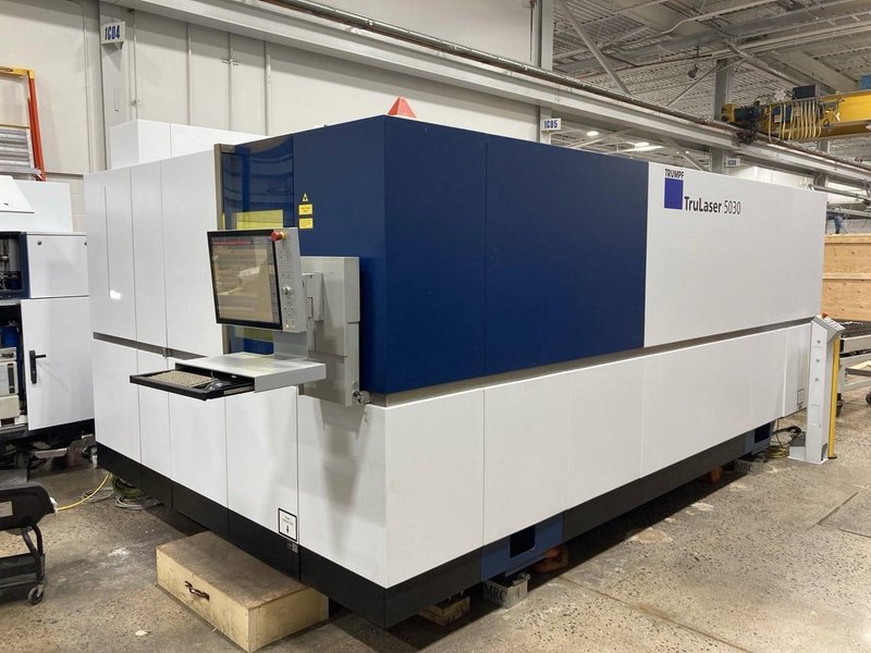 5000 Watt Trumpf TruLaser 5030 fiber, 2012 – REFURBISHED TruDisk 5001 15,691 Beam on Hours, Nozzle Changer, LMC Ready