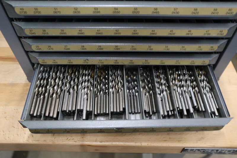 Huot Number Wire Guage Drill Index 5 Drawer- Auction Item