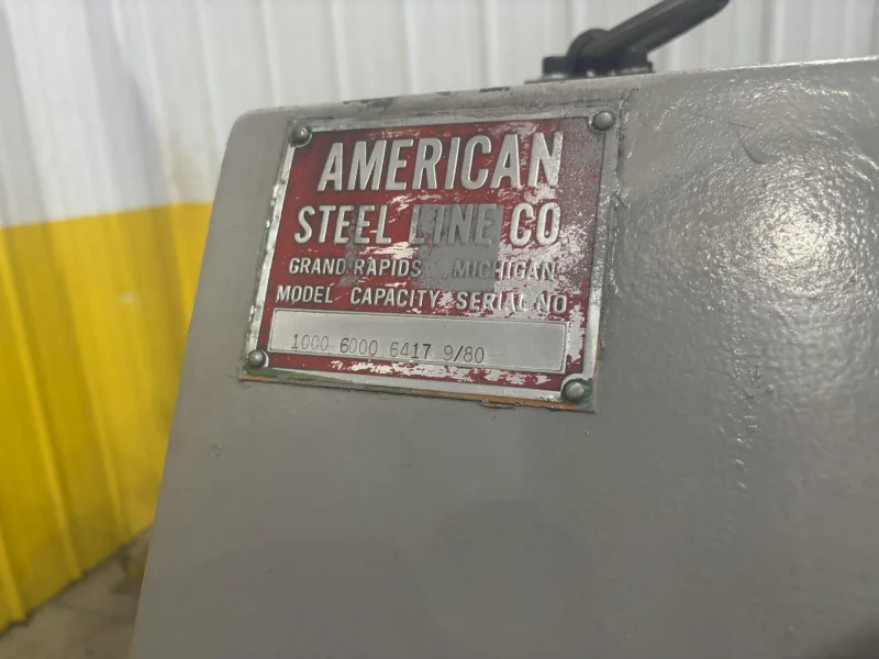 6,000 LB X 24&quot; AMERICAN STEEL LINE NO. 1000 UNCOILER. STOCK # 0991925