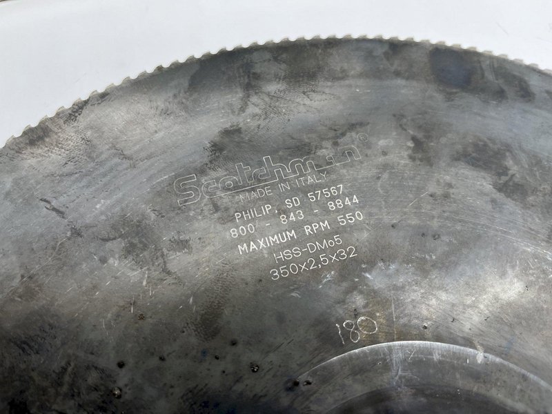 350x2,5x32 SCOTCHMAN HSS-DMo5 SAW BLADE [MAX RPM 550] STOCK #15774