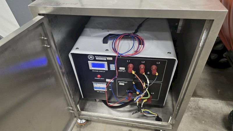 Samfull SF-720-8 8 Lane Liquid Stick Pack Machine with Counter, Cartoner, 1000L Homogenizing Mixer and Transfer Pump, 2024 – Complete Liquid Stick Pack Processing and Packaging Line