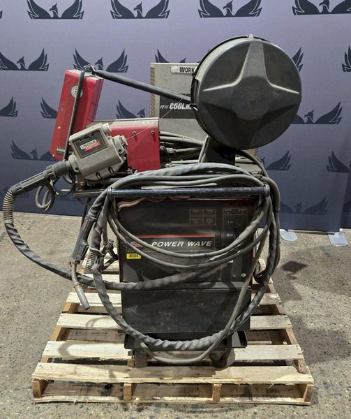Lincoln Electric PowerWave 455M w/ Controls, Wire Feeder and Cooler USED