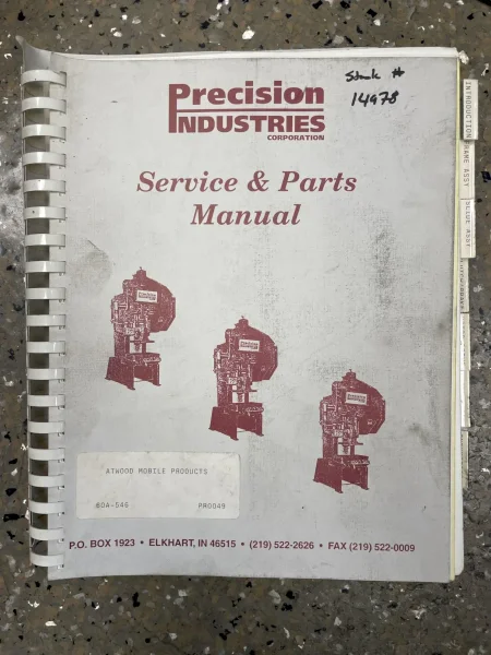60 TON FEDERAL / PRECISION INDUSTRIES OBI PRESS, 3" STROKE: STOCK # 4359
