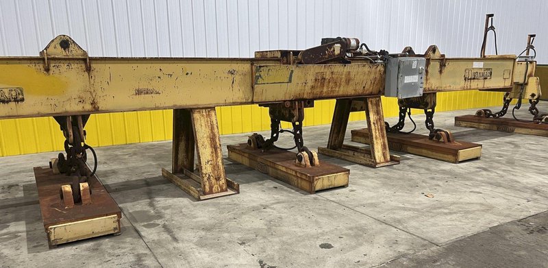 53 TON (107,500 LBS) BUSHMAN MODEL #MT420 TELESCOPING MAGNETIC LIFTING SPREADER BEAM  W/ OHIO MAGNETICS DIESEL GENERATOR: STOCK #20419