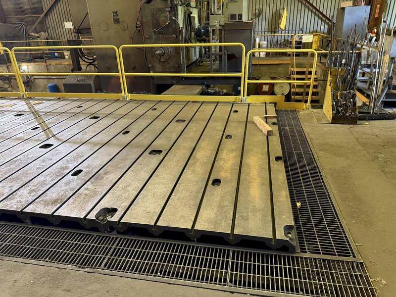 150" W X 420" L X 9" T GIDDINGS &amp; LEWIS T-SLOTTED FLOOR PLATE. STOCK # 0548926