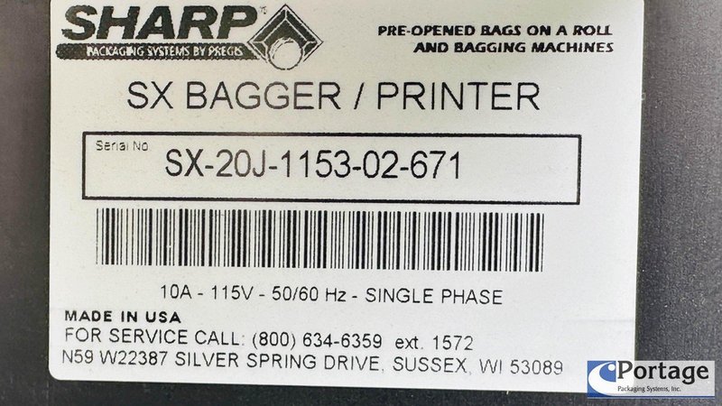 Sharp Packaging Systems  |  SX Tabletop Bagger w/Black Stand / Table INCLUDED